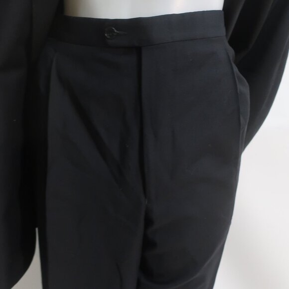 Mens Ermenegildo Zegna Black One Button Blazer, Tuxedo Style Pant Suit 60/US 50 - Picture 12 of 15